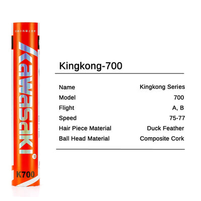 Kawasaki King Kong 100/500 Feather Shuttlecock - Speed 76/77 for Training