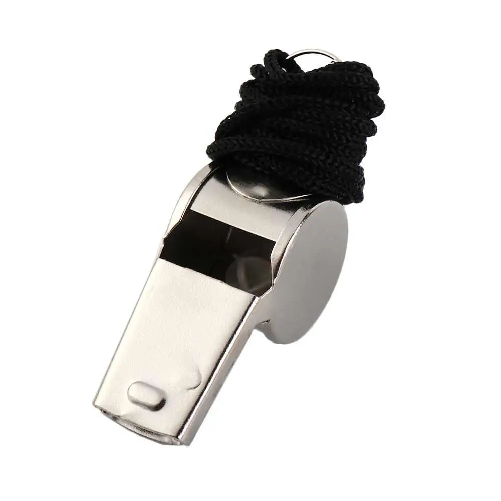 Loud Metal Whistle – Professional Stainless Steel Sport Whistle for Soccer & Referees, Comes with Rope