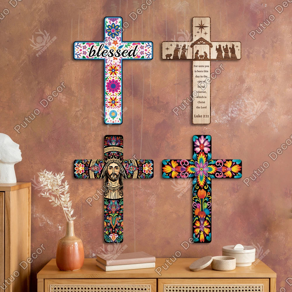 Putuo Decor Mexican Crucifix Wall Decor