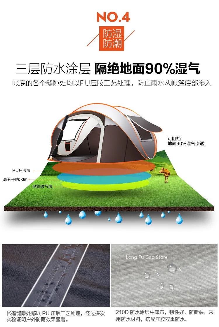 Outdoor Pop-Up Tent - Full-Automatic Instant Rain-Proof Camping Shelter