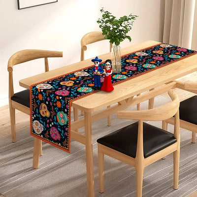 Day of the Dead Sugar Skull Table Runner