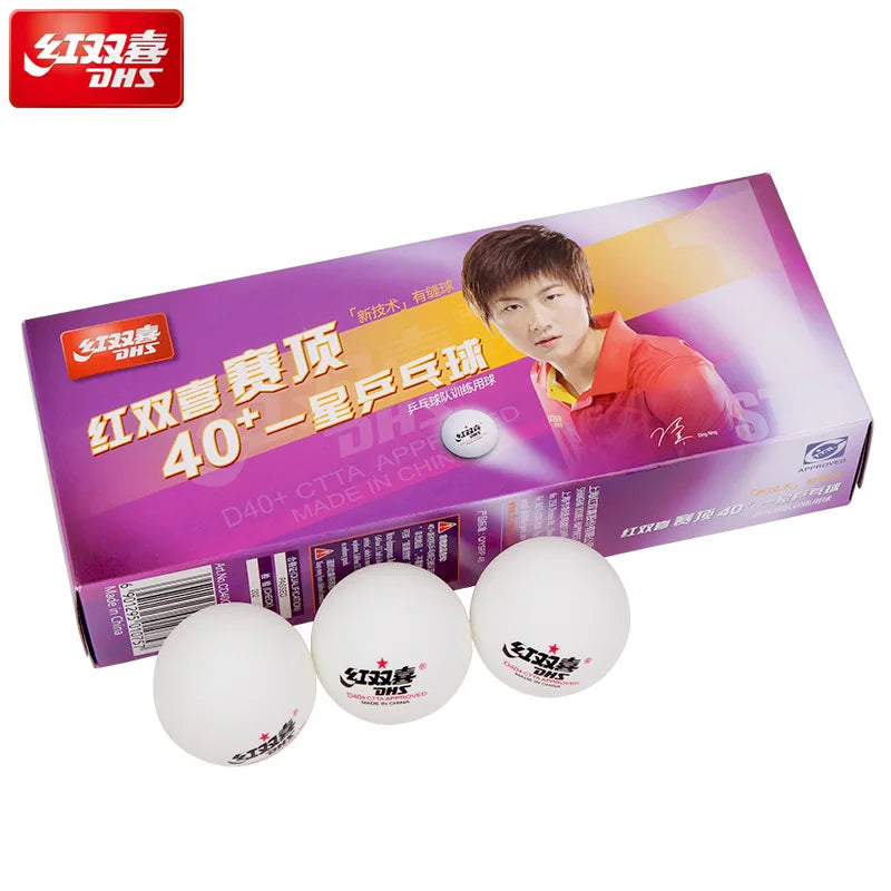 DHS Seamed Table Tennis Balls D40+ - 10 Pcs ITTF Approved