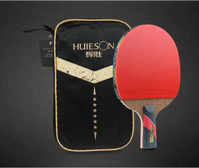 Huieson 5/6 Star Carbon Offensive Table Tennis Racket with Cover