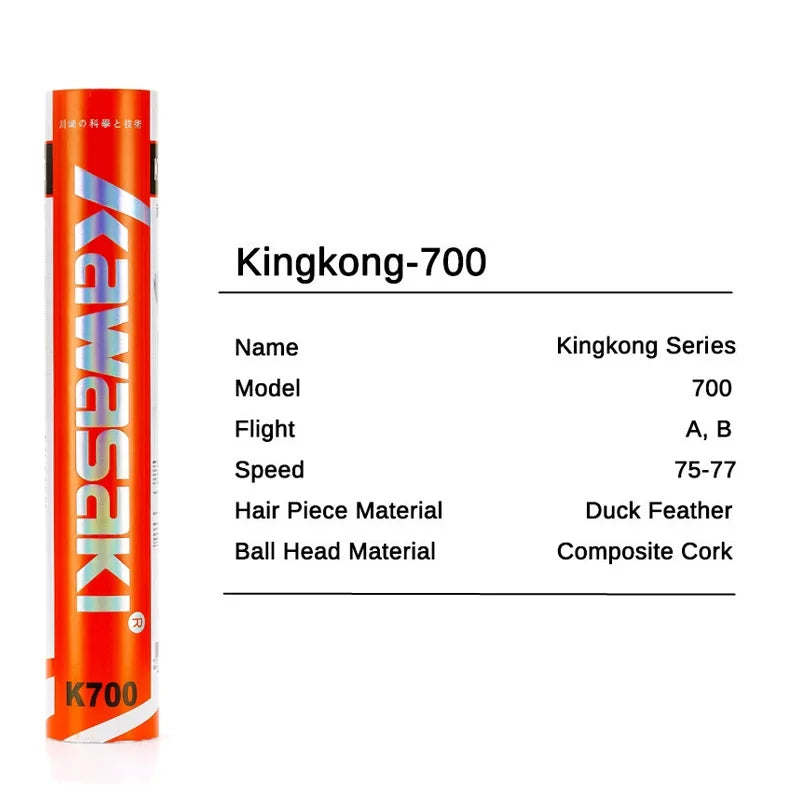 Kawasaki King Kong 100/500 Feather Shuttlecock - Speed 76/77 for Training