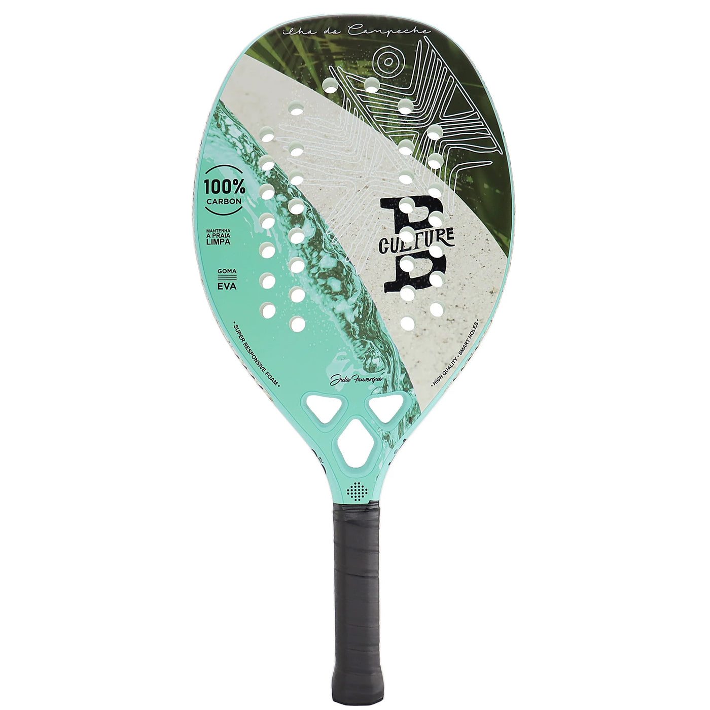 INSUM Beach Tennis Racket – 100% Carbon Fiber, EVA Soft, Round Surface for Men & Women