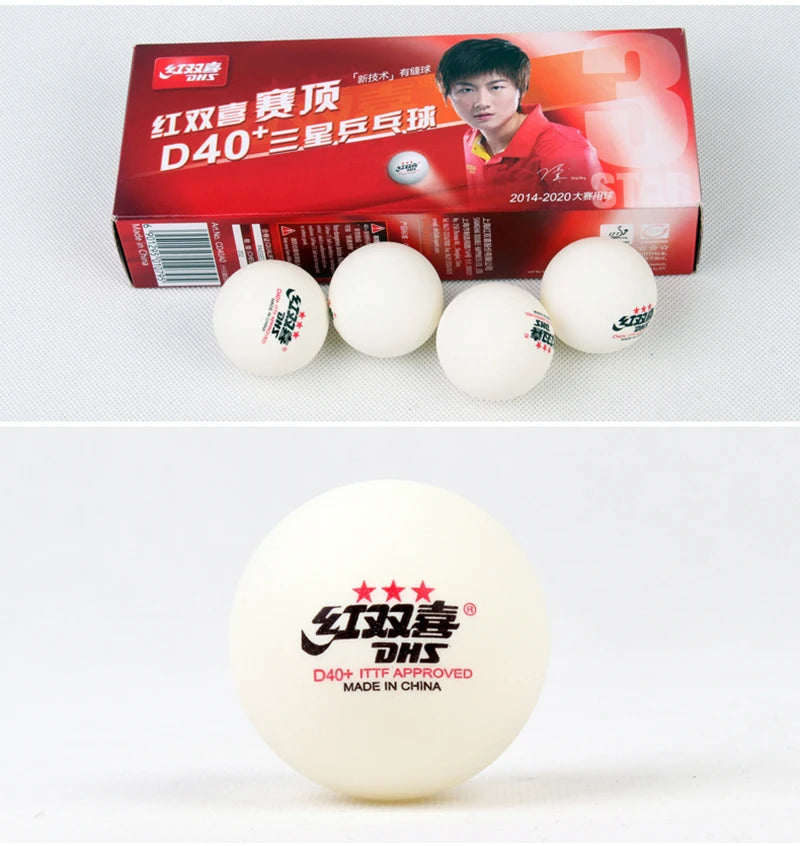 DHS Seamed Table Tennis Balls D40+ - 10 Pcs ITTF Approved