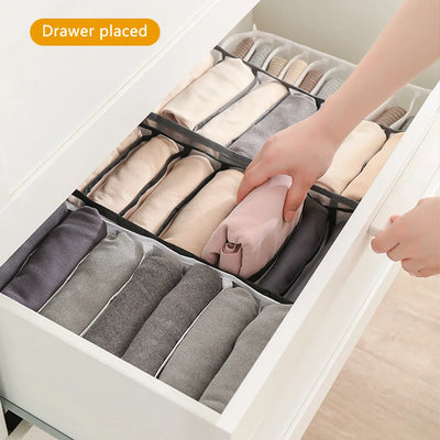 Jeans Compartment Storage Box – Mesh Drawer Divider for Closet & Clothes Organizer