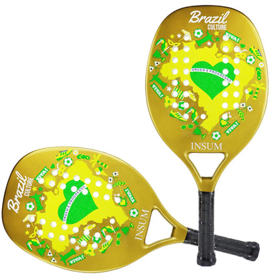 INSUM Beach Tennis Racket – 100% Carbon Fiber, EVA Soft, Round Surface for Men & Women