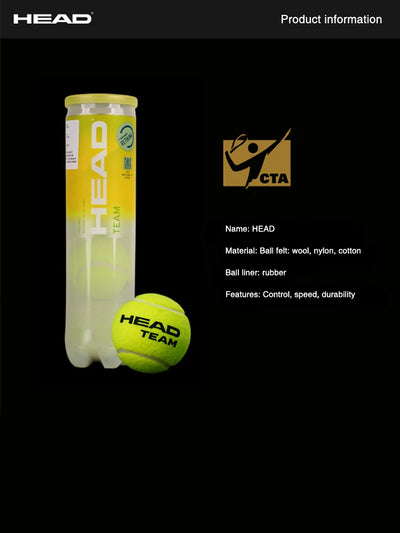 HEAD Professional Tennis 4B TEAM 3 Tour X Training Balls – Durable & High Elasticity Pro Match Balls