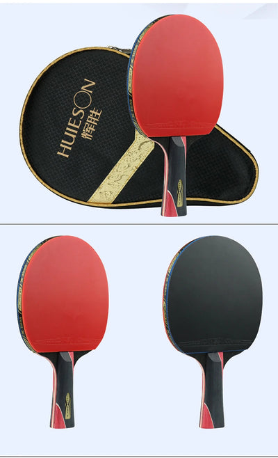 Huieson 5/6 Star Carbon Offensive Table Tennis Racket with Cover