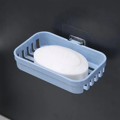 Wall-Mounted Double Layer Soap Dish Holder - Punch-Free Draining Sponge Storage Box