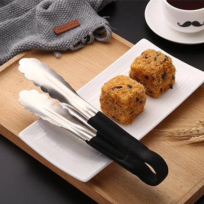 Stainless Steel Food Tongs - Pastry & Barbecue Clip with Anti-Scald Handle