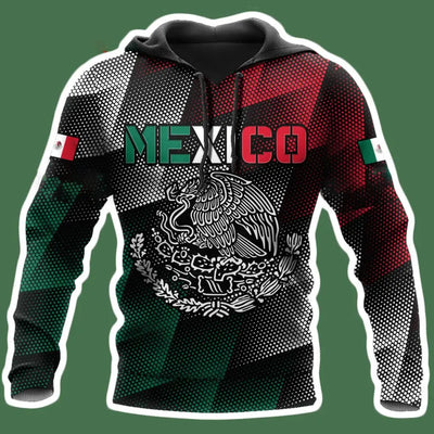 Men's 3D Print Mexico Flag Hoodie