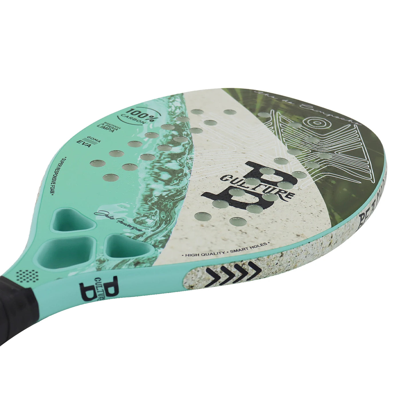 INSUM Beach Tennis Racket – 100% Carbon Fiber, EVA Soft, Round Surface for Men & Women