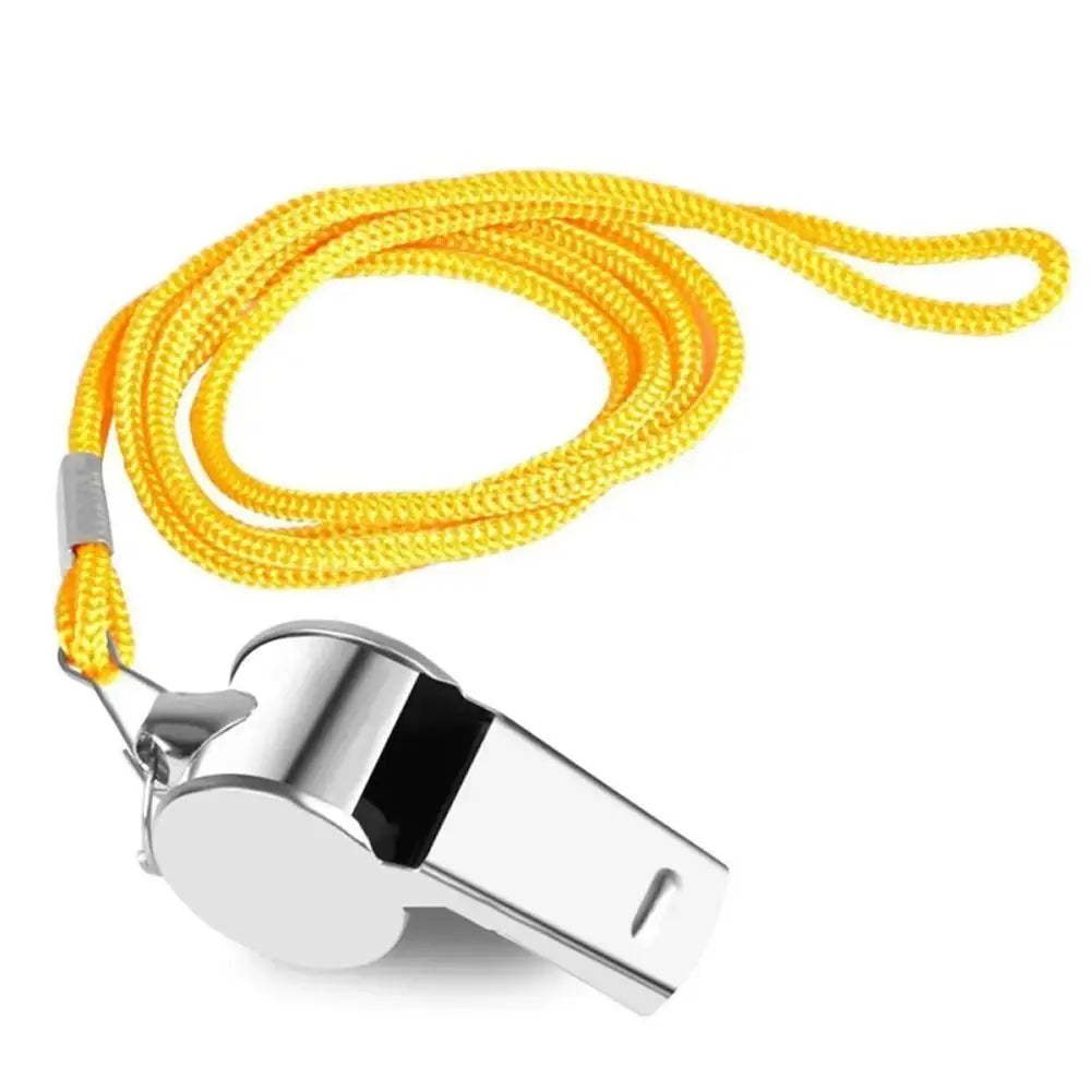 Loud Metal Whistle – Professional Stainless Steel Sport Whistle for Soccer & Referees, Comes with Rope