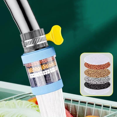 6-Layer Water Filter Tap Nozzle – Universal Kitchen Shower Water Purifier