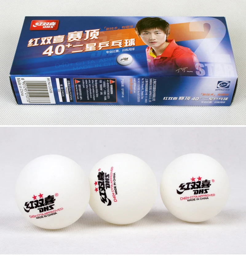 DHS Seamed Table Tennis Balls D40+ - 10 Pcs ITTF Approved