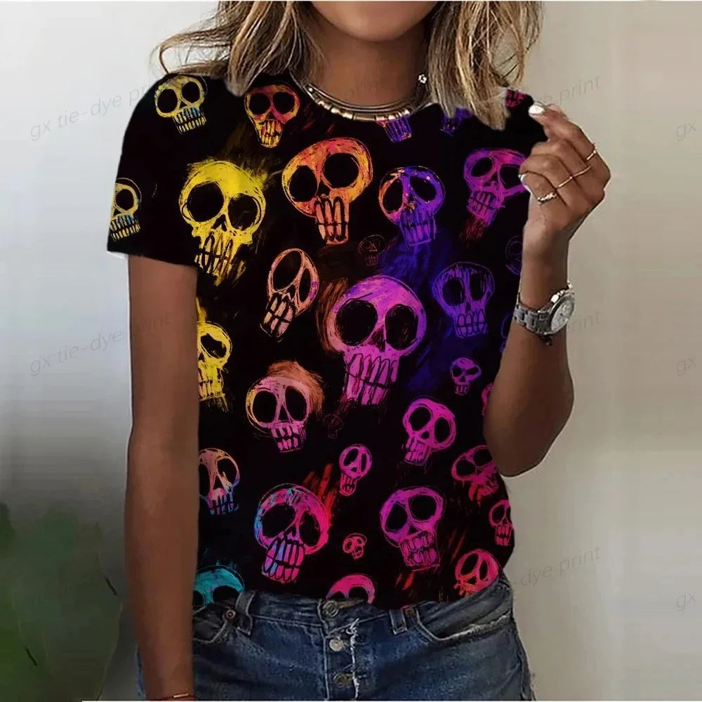 2024 Women's Mexican Skull 3D Print Shirt