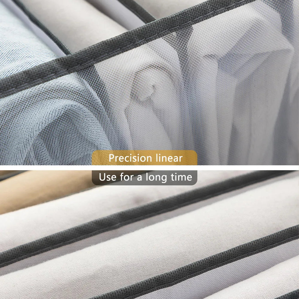 Jeans Compartment Storage Box – Mesh Drawer Divider for Closet & Clothes Organizer