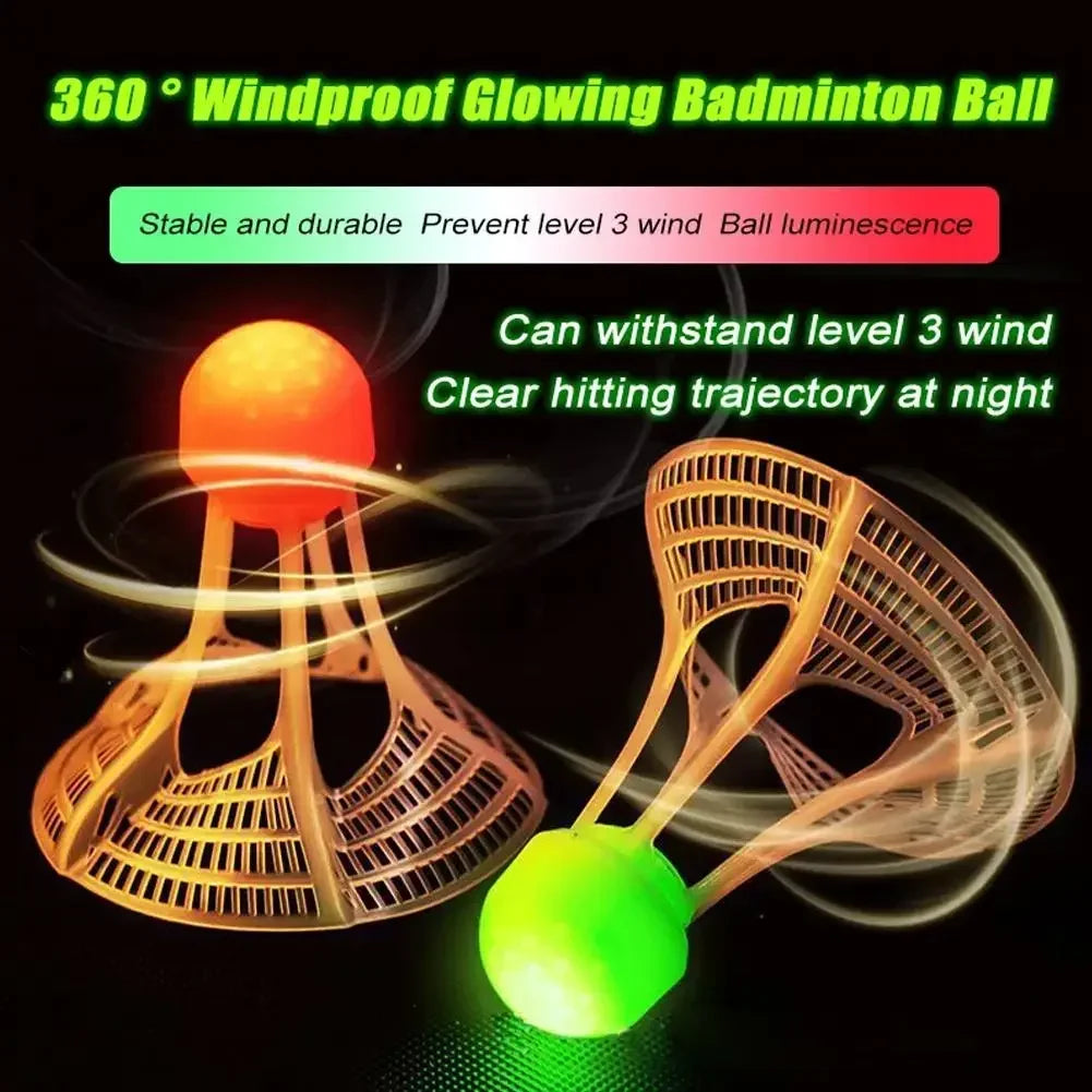 Glow Windproof Badminton Shuttlecock - Night Use