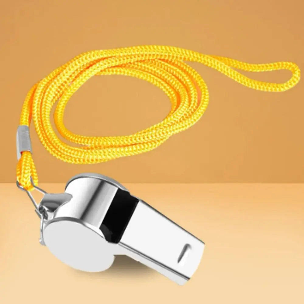 Loud Metal Whistle – Professional Stainless Steel Sport Whistle for Soccer & Referees, Comes with Rope