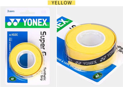 YONEX 3-Pack Cloth Grips - AC102 AC102EX 102C Anti-Slip for Rackets