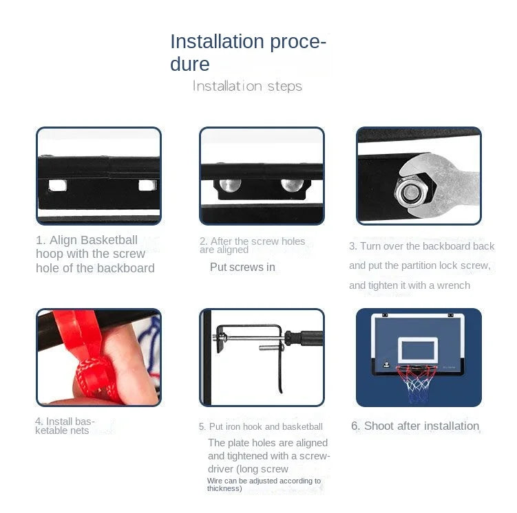 Indoor Mini Basketball Hoop Set – Wall-Mounted Toy with Pump for Kids' Doors