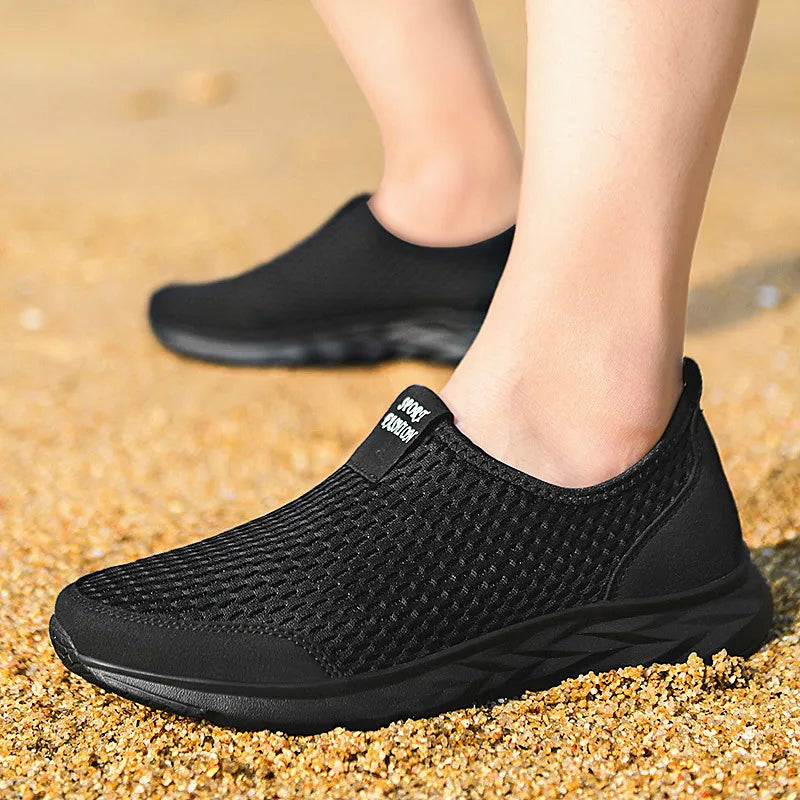 2023 Men's Breathable Mesh Sneakers – Lightweight Casual Slip-On Shoes (Size 49)