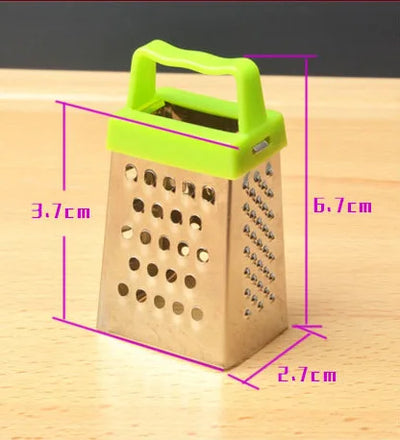 Stainless Steel Mini Four-Sided Grater - Cucumber, Cheese & Vegetable Cutter