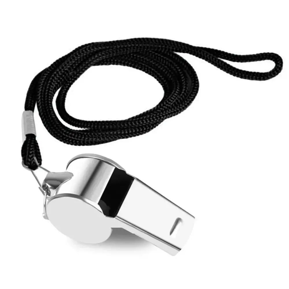 Loud Metal Whistle – Professional Stainless Steel Sport Whistle for Soccer & Referees, Comes with Rope