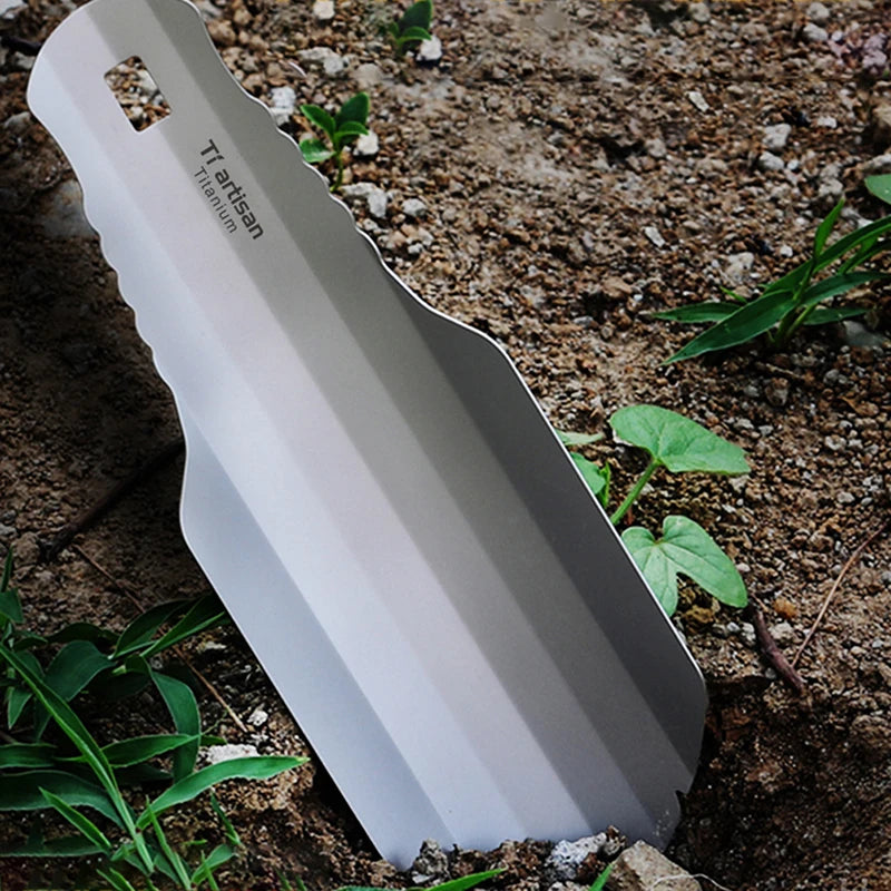 Ultralight Pure Titanium Backpacking Potty Trowel - Compact Poop Shovel