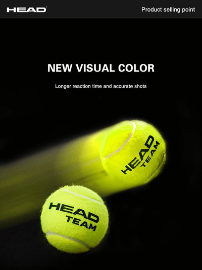 HEAD Professional Tennis 4B TEAM 3 Tour X Training Balls – Durable & High Elasticity Pro Match Balls