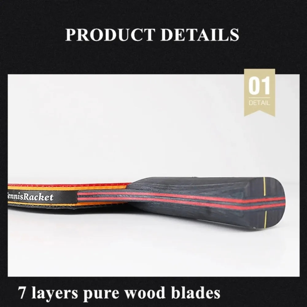 5/6 Star Table Tennis Racket Set – 2PCS Professional Paddle with High-Quality Rubber & Bag