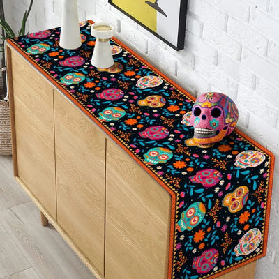 Day of the Dead Sugar Skull Table Runner