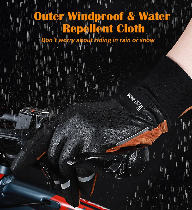 WEST BIKING Men’s Full Finger Bicycle Gloves - Non-Slip Cycling & Gym Sports Gloves