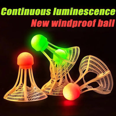 Glow Windproof Badminton Shuttlecock - Night Use