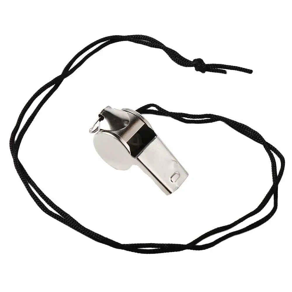 Loud Metal Whistle – Professional Stainless Steel Sport Whistle for Soccer & Referees, Comes with Rope