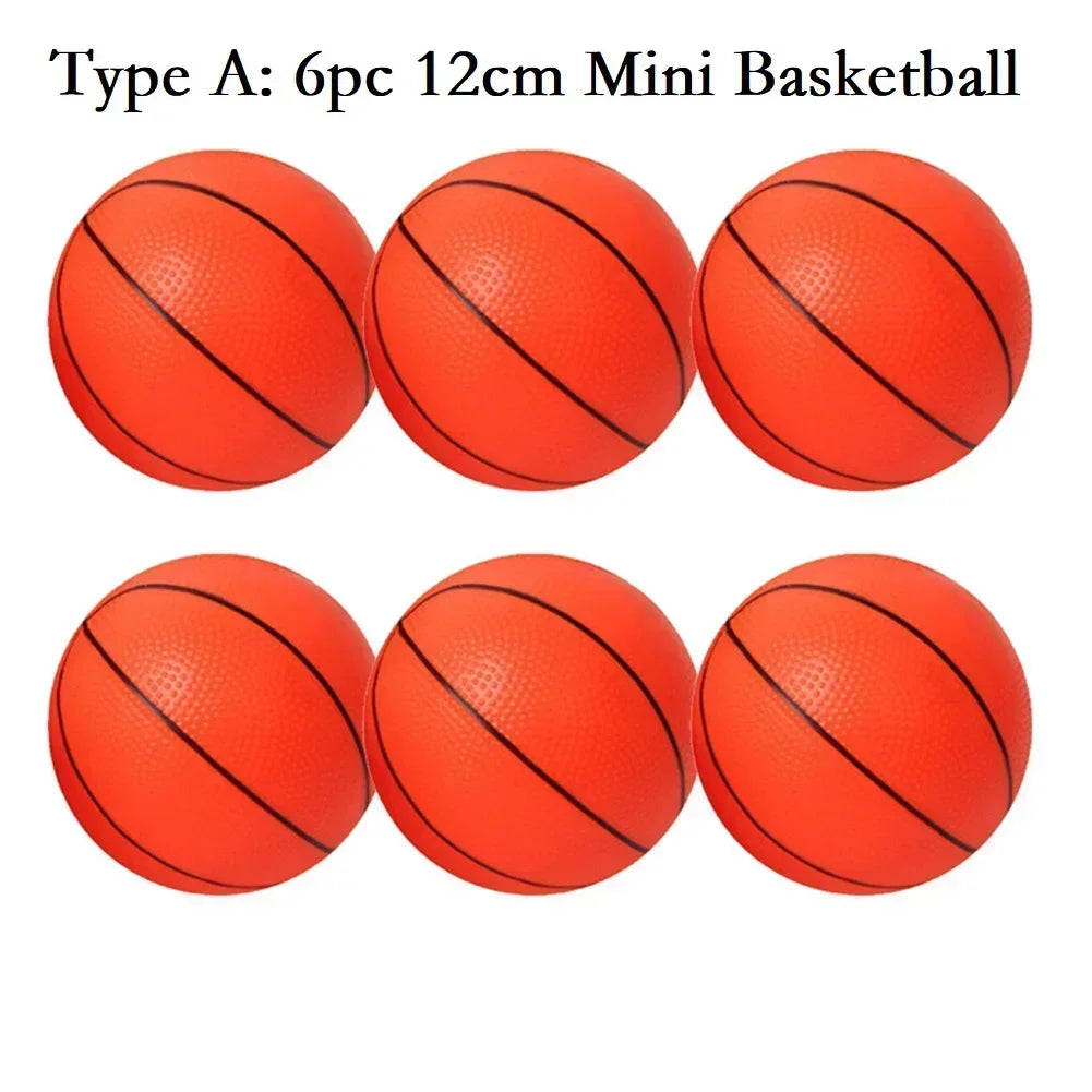 6pcs 12cm Mini Basketballs with Pump – Inflatable Kids' Indoor/Outdoor Sports Toy