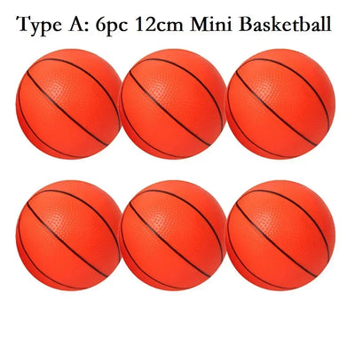 6pcs 12cm Mini Basketballs with Pump – Inflatable Kids' Indoor/Outdoor Sports Toy