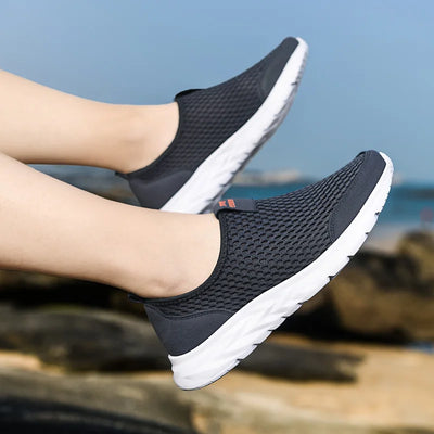 2023 Men's Breathable Mesh Sneakers – Lightweight Casual Slip-On Shoes (Size 49)