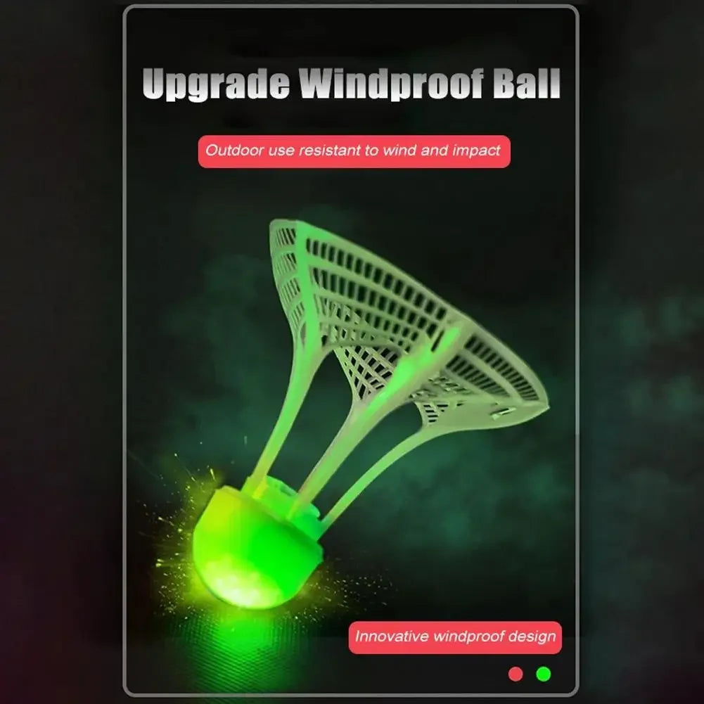 Glow-in-the-Dark Windproof Badminton Shuttlecock – Night Training Accessory