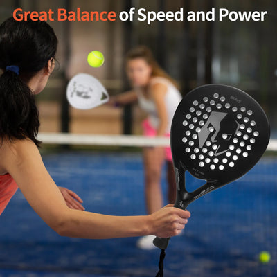 Lightweight Padel Tennis Rackets - Carbon Fiber with EVA Memory Foam Core