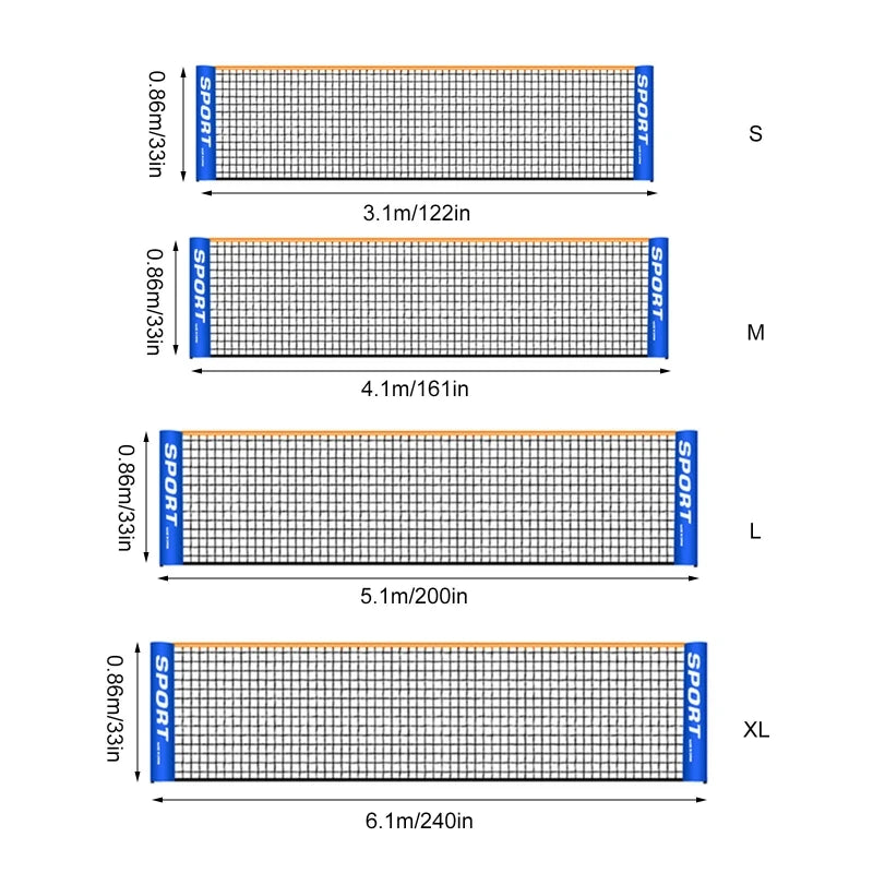 Standard Professional Badminton Net - Outdoor Tennis & Volleyball Mesh