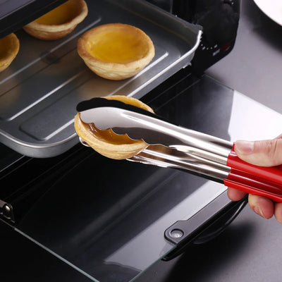 Stainless Steel Food Tongs - Pastry & Barbecue Clip with Anti-Scald Handle