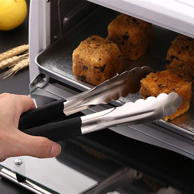 Stainless Steel Food Tongs - Pastry & Barbecue Clip with Anti-Scald Handle