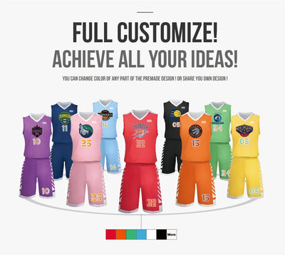 Custom V-Neck Basketball Jersey – Personalized Team Name & Number with Shorts for Adults & Youth