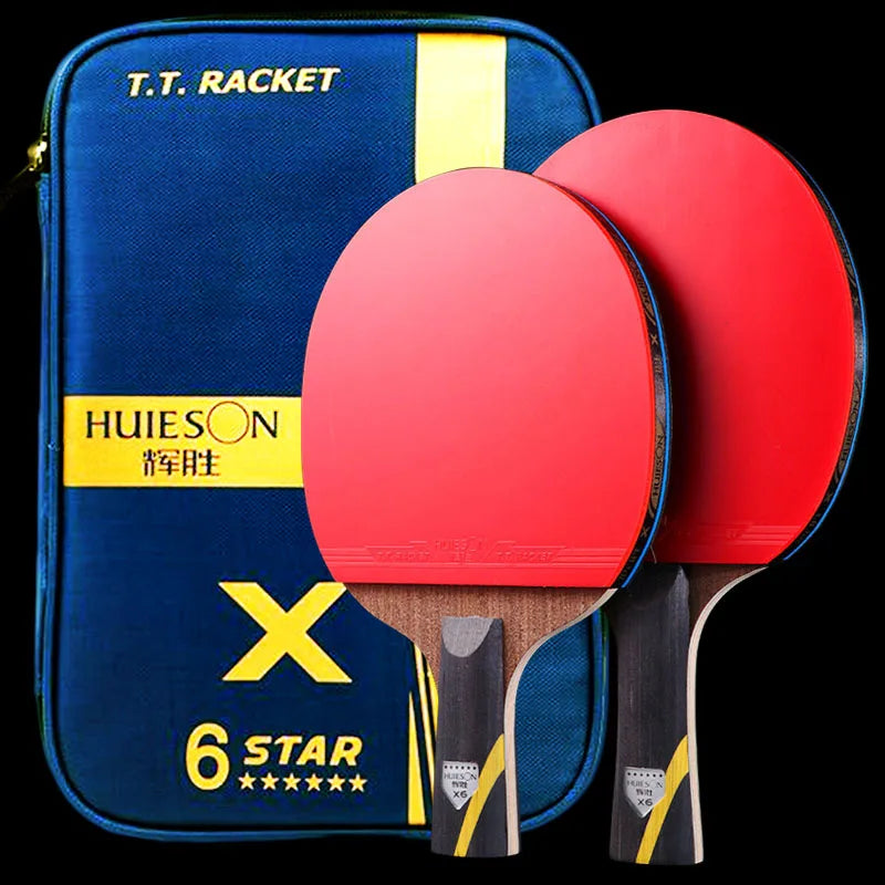 Huieson 5/6 Star Carbon Offensive Table Tennis Racket with Cover