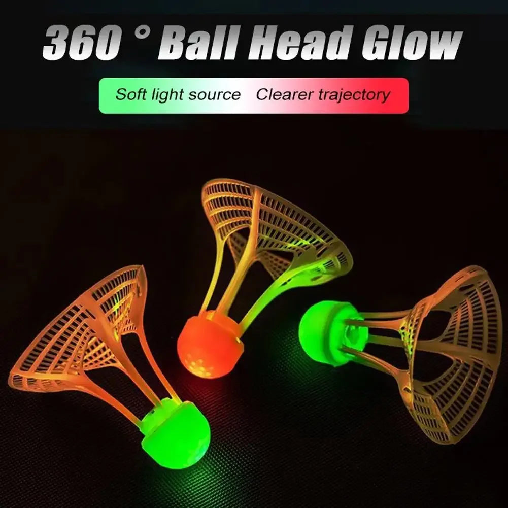 Glow-in-the-Dark Windproof Badminton Shuttlecock – Night Training Accessory