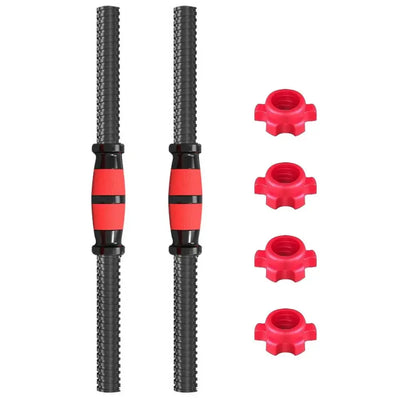 Dumbbell Bar with Barbell Buckle - Threaded Handles for Powerlifting & Home Gym