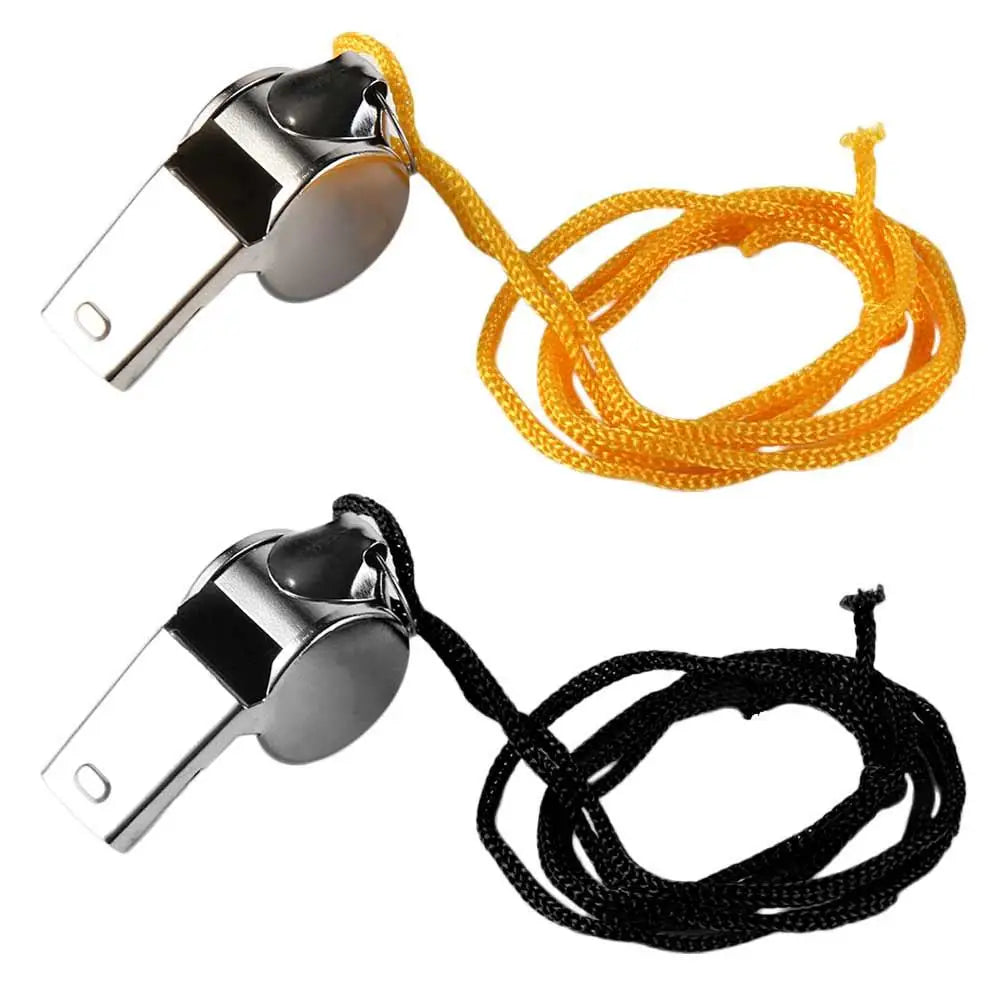 Loud Metal Whistle – Professional Stainless Steel Sport Whistle for Soccer & Referees, Comes with Rope